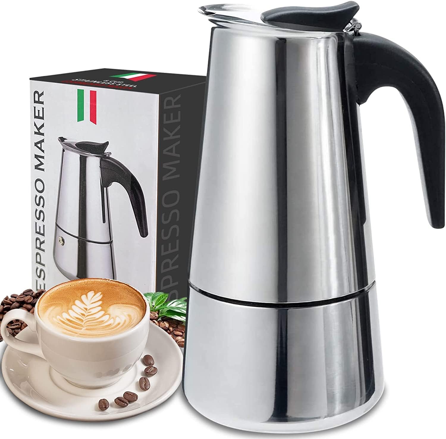 4/6/9 Cups Moka Pot Caffe Mach - Pothos 评论和价格