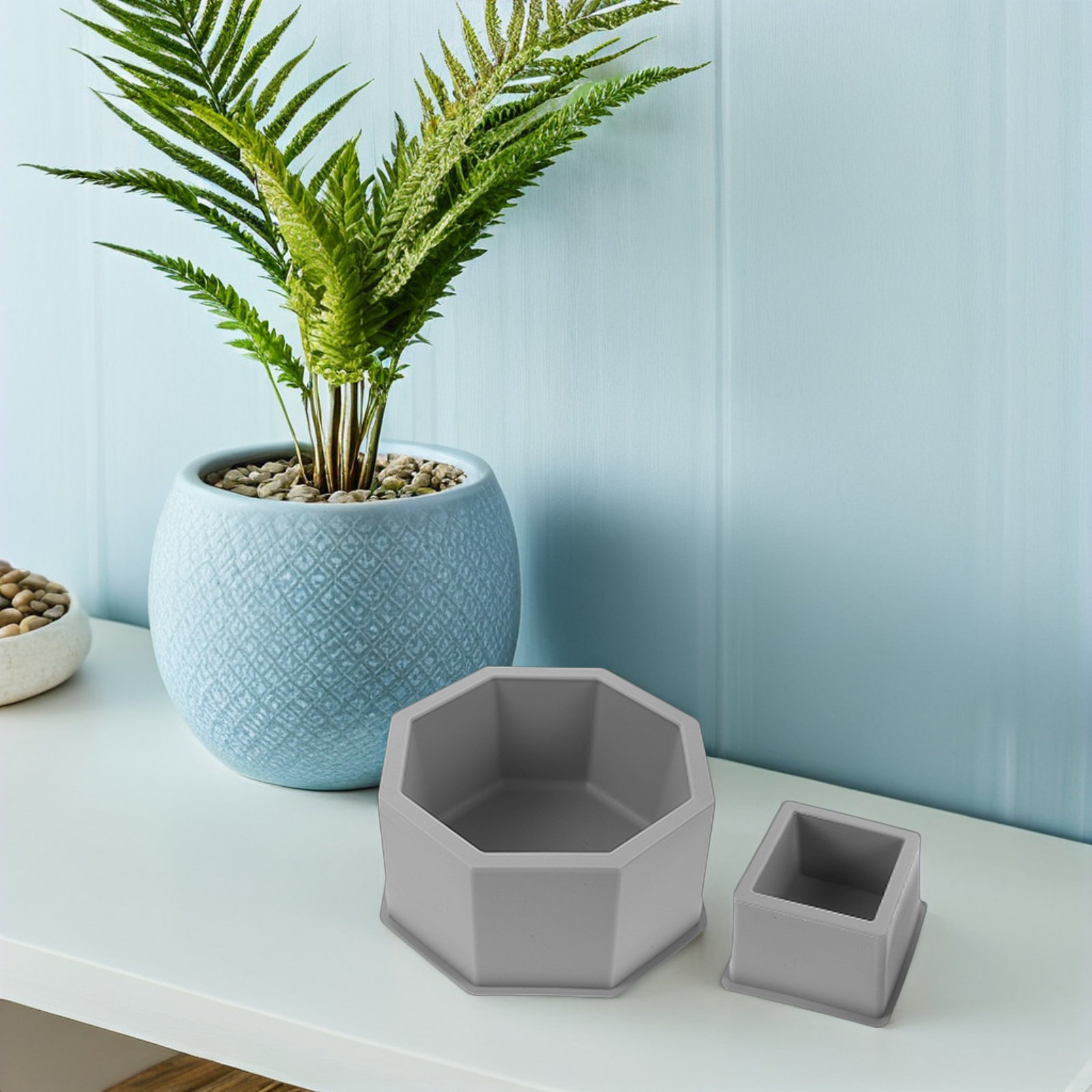 2Pcs Silicone Concrete Planter - Succulent Set 评论和价格