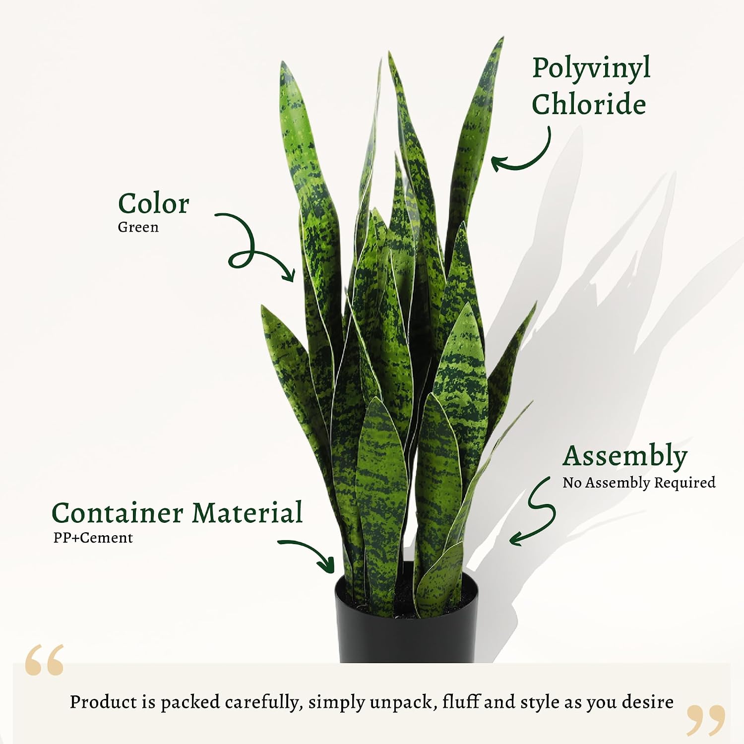 Artificial Snake Plant, 35in G - Snake Plant 评论和价格